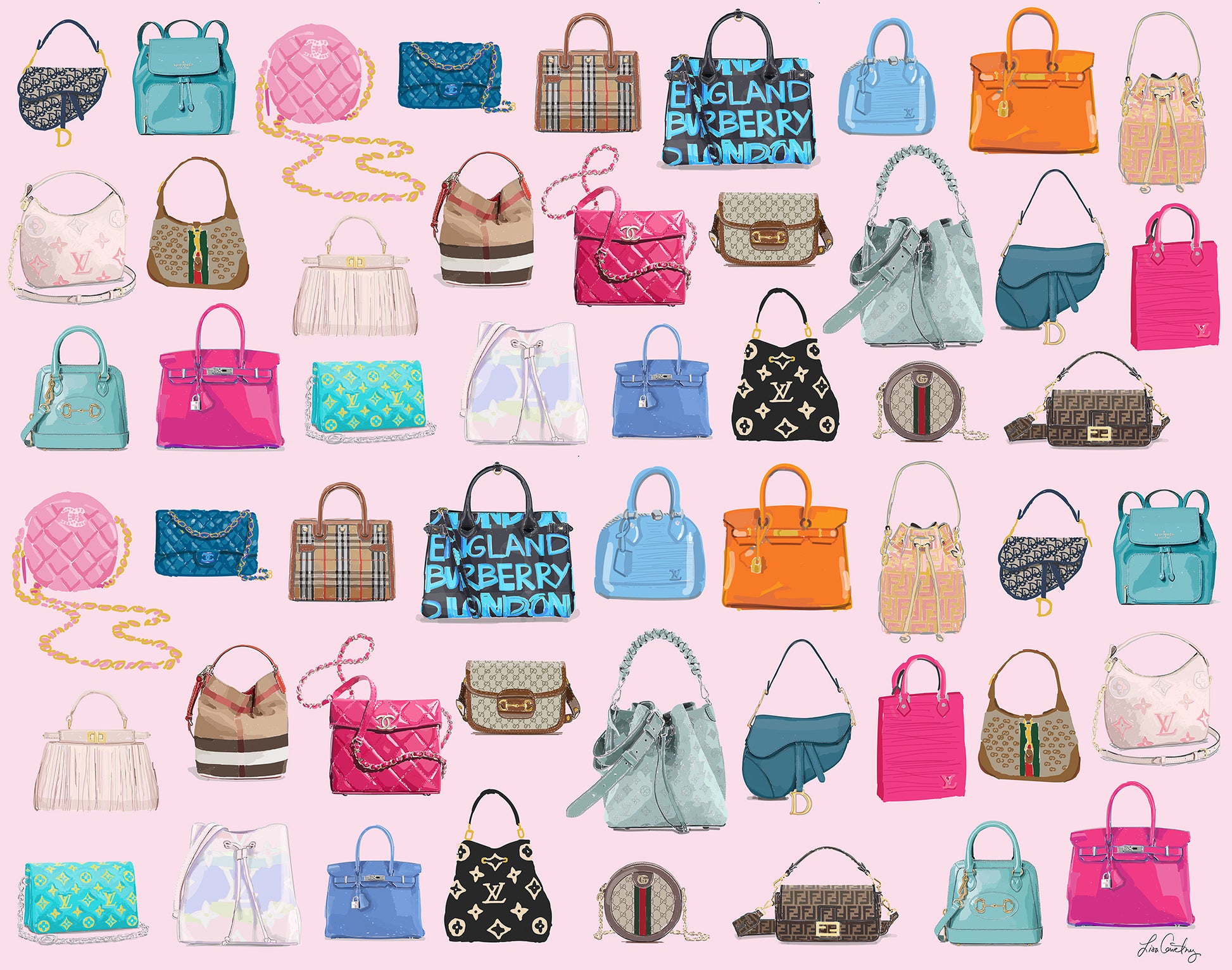 Shop Designer Handbag Print Scarf for Sale - Lisa Courtney Designs